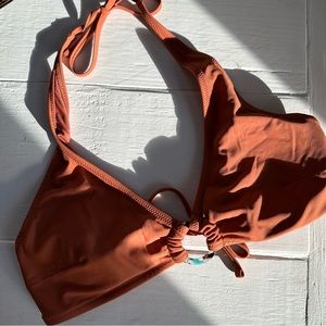 aerie Halter Deep Burnt Orange Bikini Top